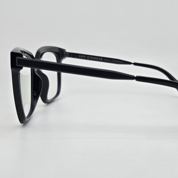 Diff Eyewear Bella Black Frame Blue Light Blocking Lens Oversized Glasses 56mm - Picture 5 of 16